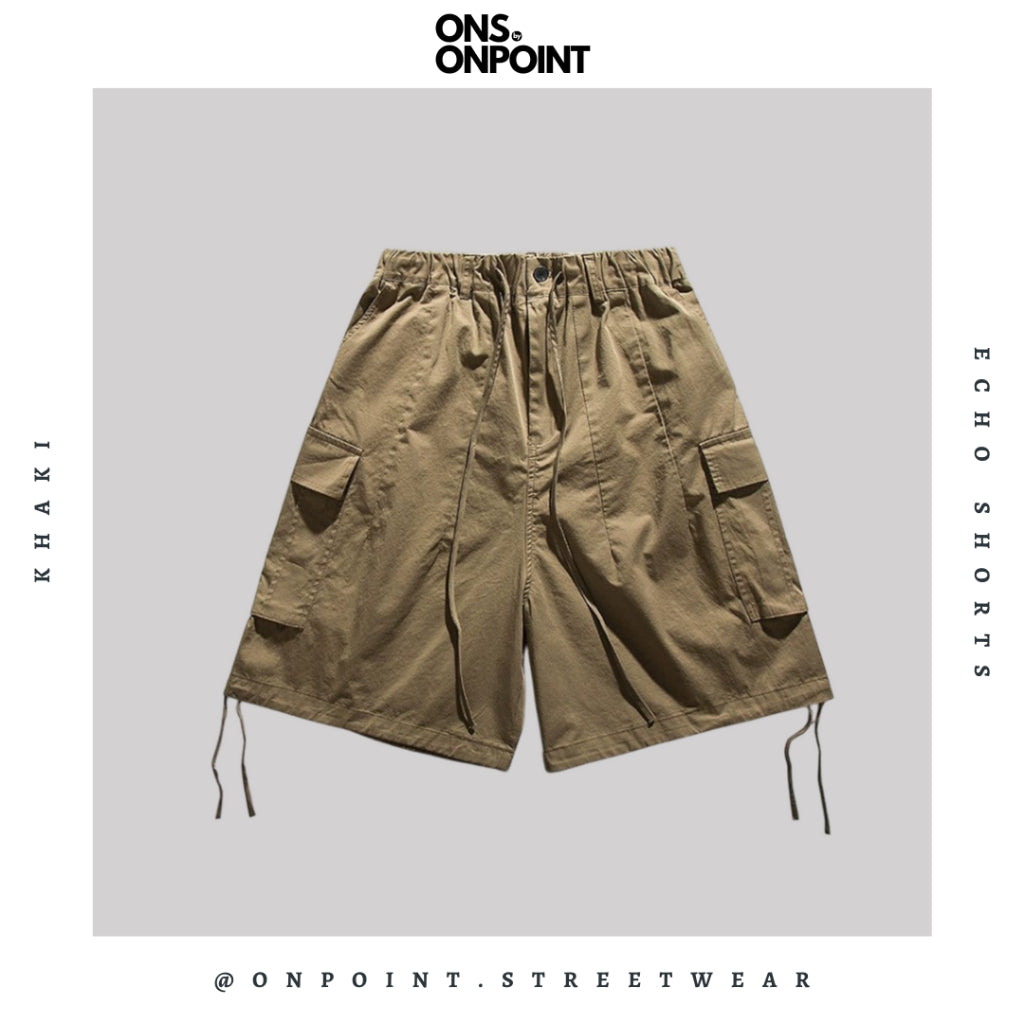 [ONS BY ONPOINT] Echo Shorts  - celana pendek pria celana pria shorts pinggang karet bahan katun hip hop korea streetwear bawahan fashion pria