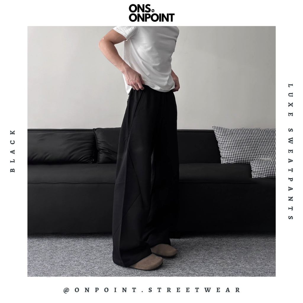 [ONS BY ONPOINT] Luxe Sweatpants - relaxed sweatpants celana panjang sporty celana jogger pria unisex celana baggy celana cowo basic polos wide pants cotton fleece sweatpants baggy oversize pants loose fit pants celana olahraga korean style