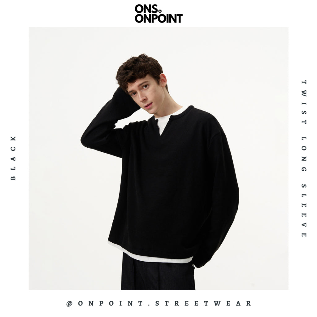 [ONS BY ONPOINT] Twist Long Sleeve - kaos lengan panjang kaos pria streetwear korea atasan fashion laki-laki sablon printing