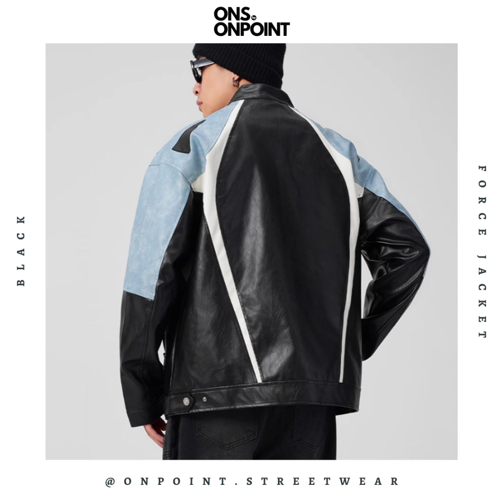 [ONS BY ONPOINT] Force Jacket - jaket kulit pria jaket varsity pria leather jacket baseball jaket varsity original jaket kulit fashion pria baju pria streetwear jaket korea pria