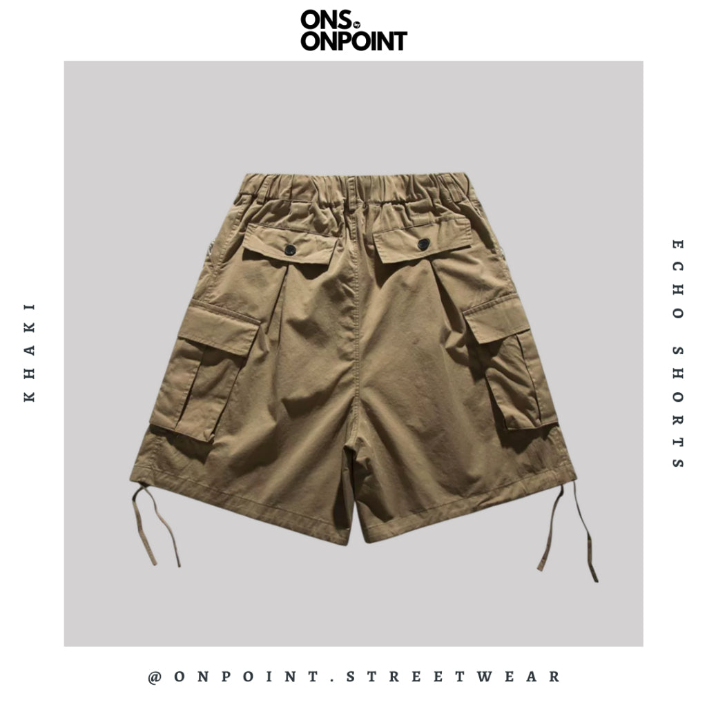 [ONS BY ONPOINT] Echo Shorts  - celana pendek pria celana pria shorts pinggang karet bahan katun hip hop korea streetwear bawahan fashion pria