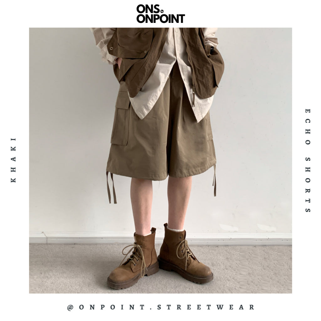 [ONS BY ONPOINT] Echo Shorts  - celana pendek pria celana pria shorts pinggang karet bahan katun hip hop korea streetwear bawahan fashion pria