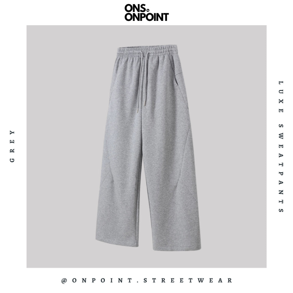 [ONS BY ONPOINT] Luxe Sweatpants - relaxed sweatpants celana panjang sporty celana jogger pria unisex celana baggy celana cowo basic polos wide pants cotton fleece sweatpants baggy oversize pants loose fit pants celana olahraga korean style