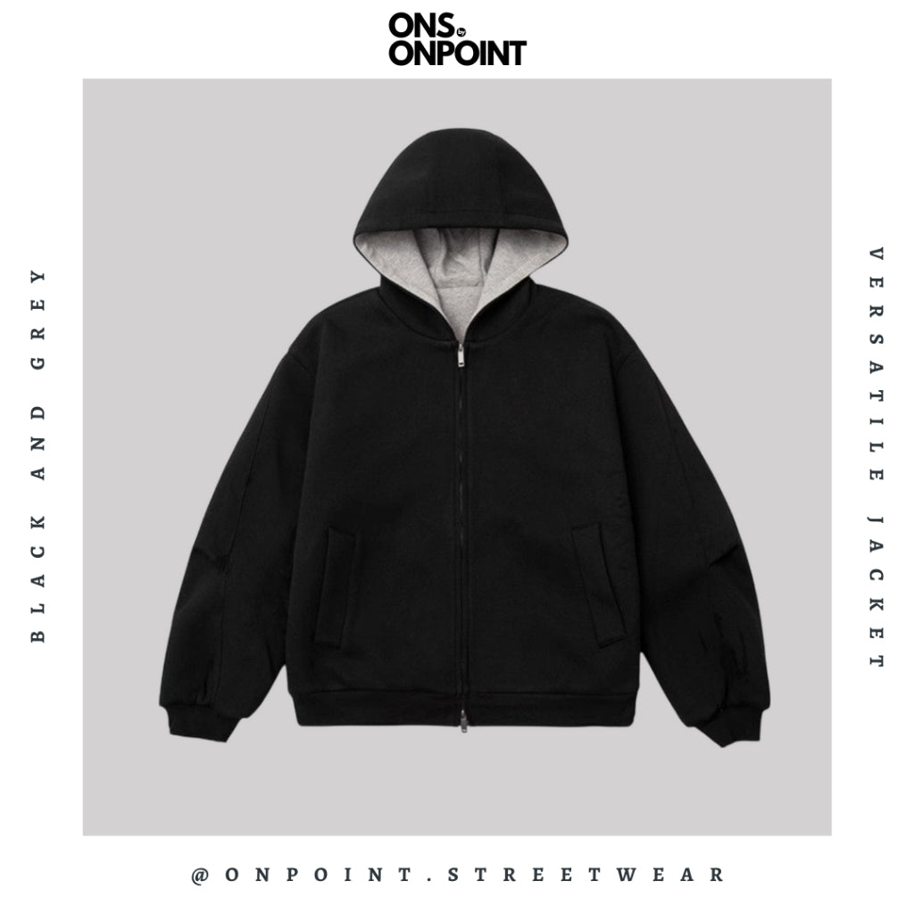 [ONS BY ONPOINT] Versatile hoodie - hoodie pria oversize streetwear jaket gaya korea jumbo basic fleece original outdoor jaket olahraga dewasa pria wanita unisex zipper