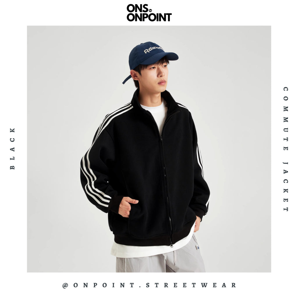 [ONS BY ONPOINT] Commute Jacket - jaket pria oversize streetwear jaket gaya korea jumbo basic fleece original outdoor jaket olahraga dewasa pria wanita unisex zipper