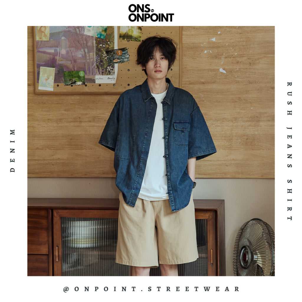 [ONS BY ONPOINT] Rush Jeans Shirt - kemeja pria denim kemeja denim unisex oversize korean style denim shirt overshirt outer denim jaket pria