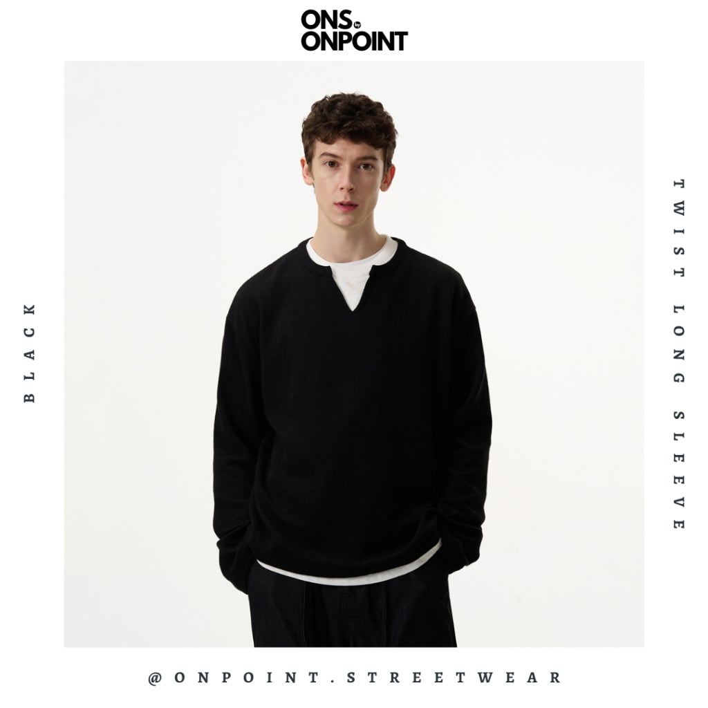 [ONS BY ONPOINT] Twist Long Sleeve - kaos lengan panjang kaos pria streetwear korea atasan fashion laki-laki sablon printing