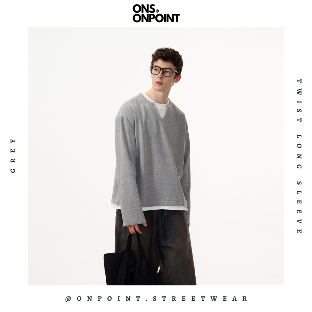 [ONS BY ONPOINT] Twist Long Sleeve - kaos lengan panjang kaos pria streetwear korea atasan fashion laki-laki sablon printing