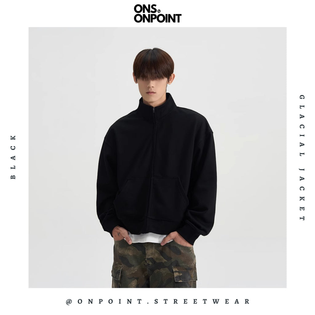 [ONS BY ONPOINT] Glacial Jacket - jaket pria oversize streetwear jaket gaya korea jumbo basic fleece original outdoor jaket olahraga dewasa pria wanita unisex zipper