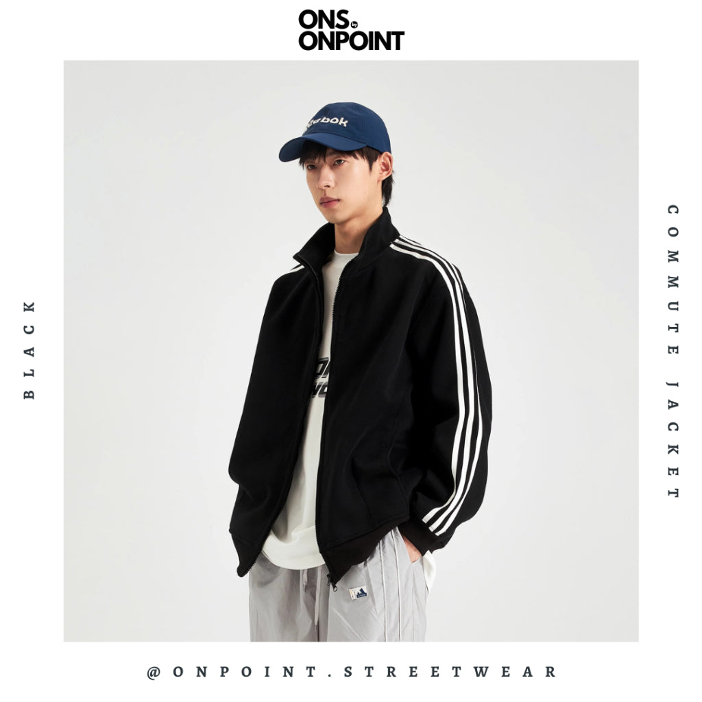 [ONS BY ONPOINT] Commute Jacket - jaket pria oversize streetwear jaket gaya korea jumbo basic fleece original outdoor jaket olahraga dewasa pria wanita unisex zipper
