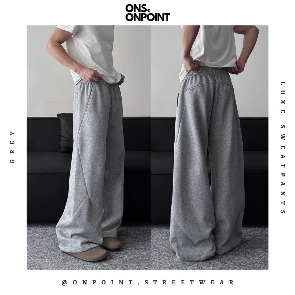 [ONS BY ONPOINT] Luxe Sweatpants - relaxed sweatpants celana panjang sporty celana jogger pria unisex celana baggy celana cowo basic polos wide pants cotton fleece sweatpants baggy oversize pants loose fit pants celana olahraga korean style