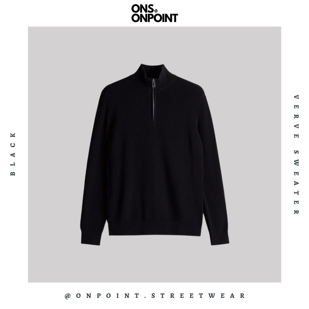 [ONS BY ONPOINT] Verve Half Zip - sweatshirt pria distro sweater pria oversize sweater pria keren crewneck pria oversize baju korea pria lengan panjang hip hop streetwear sweatshirt pria