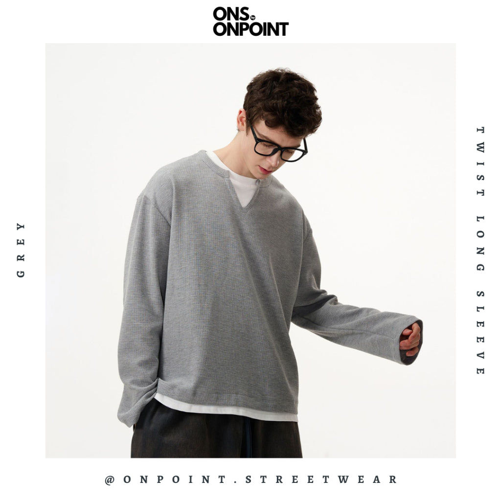 [ONS BY ONPOINT] Twist Long Sleeve - kaos lengan panjang kaos pria streetwear korea atasan fashion laki-laki sablon printing