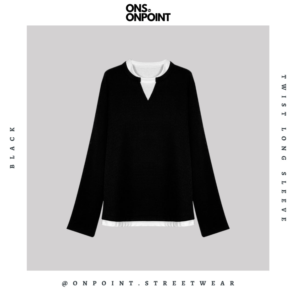 [ONS BY ONPOINT] Twist Long Sleeve - kaos lengan panjang kaos pria streetwear korea atasan fashion laki-laki sablon printing