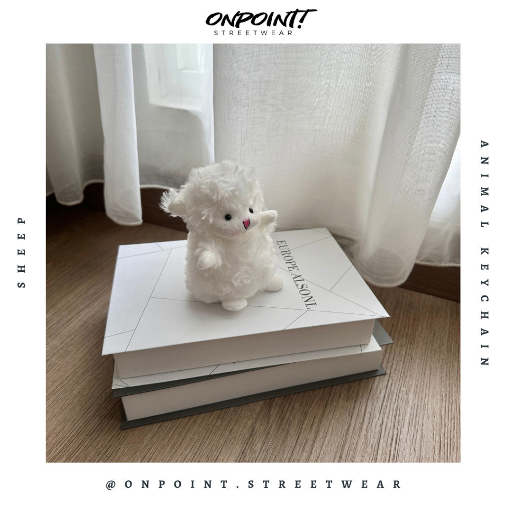 Gantungan Kunci Boneka Lucu Teddy Dinosaurus Shark Sheep Plush Keychain Premium Ganci Bagcharm
