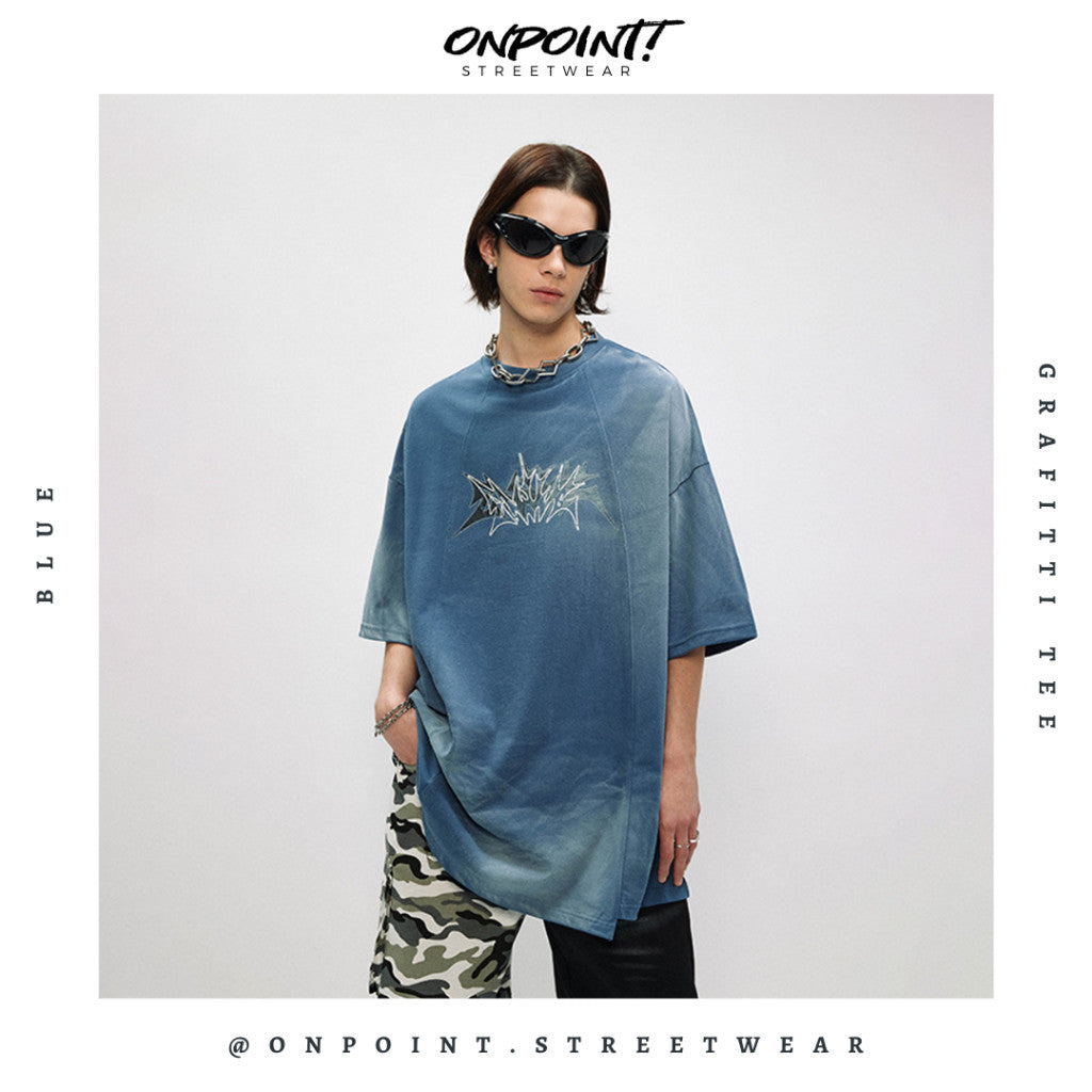 Grafitti Tee - T shirt pria wanita oversize jumbo kualitas premium gaya korea