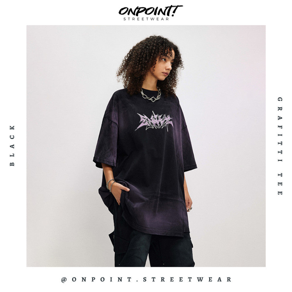 Grafitti Tee - T shirt pria wanita oversize jumbo kualitas premium gaya korea