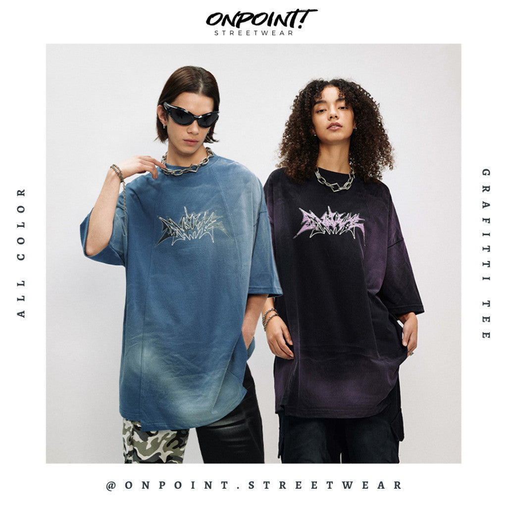 Grafitti Tee - T shirt pria wanita oversize jumbo kualitas premium gaya korea