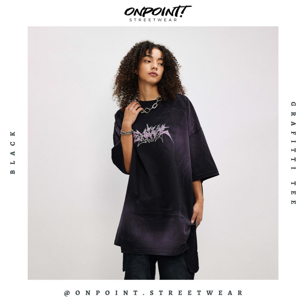 Grafitti Tee - T shirt pria wanita oversize jumbo kualitas premium gaya korea