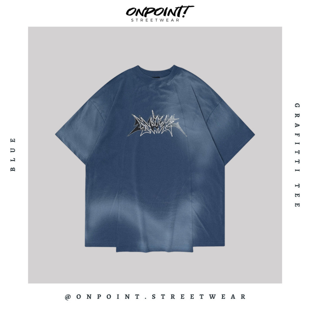Grafitti Tee - T shirt pria wanita oversize jumbo kualitas premium gaya korea