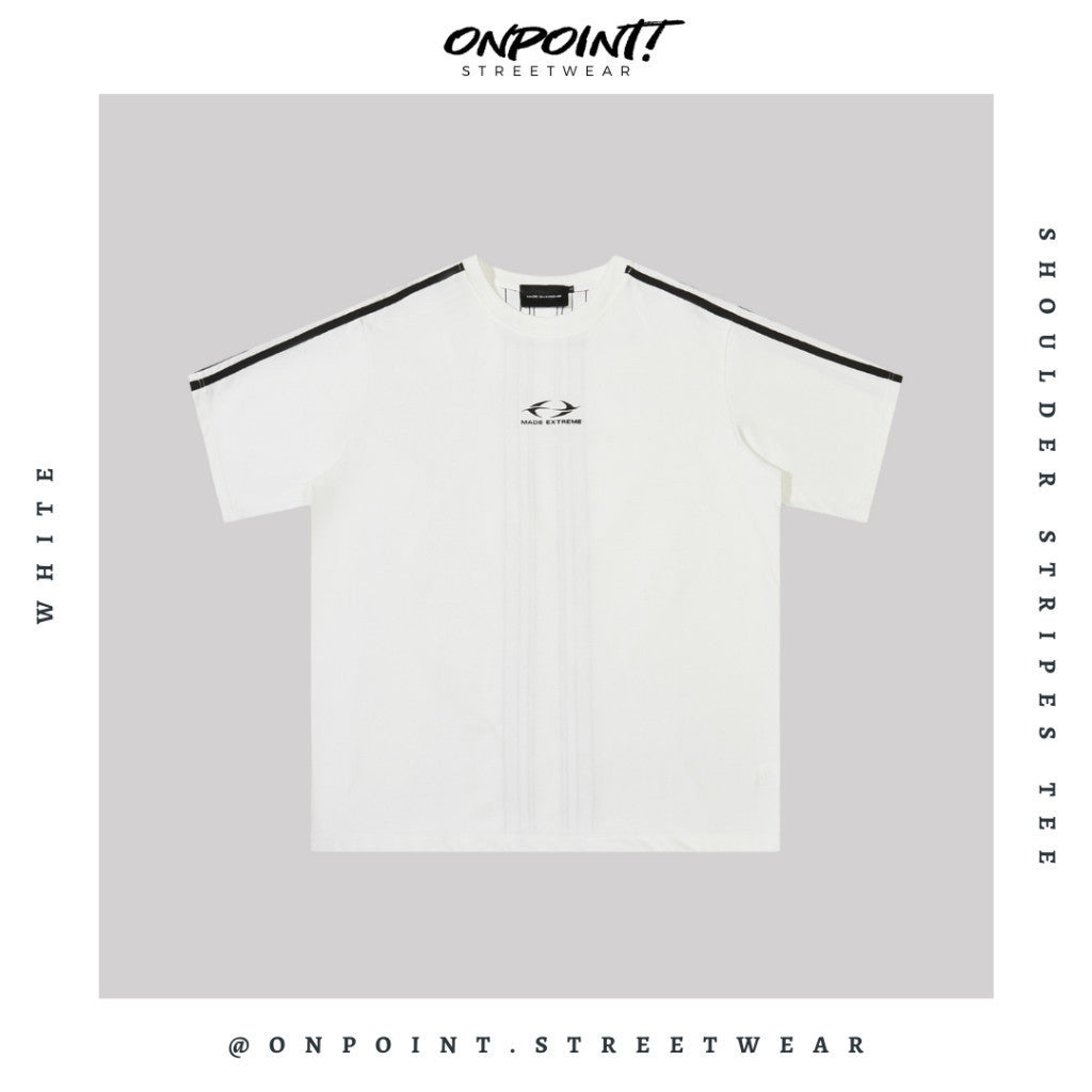 Shoulder Stripes Tee - T shirt pria wanita oversize jumbo kualitas premium gaya korea kpop