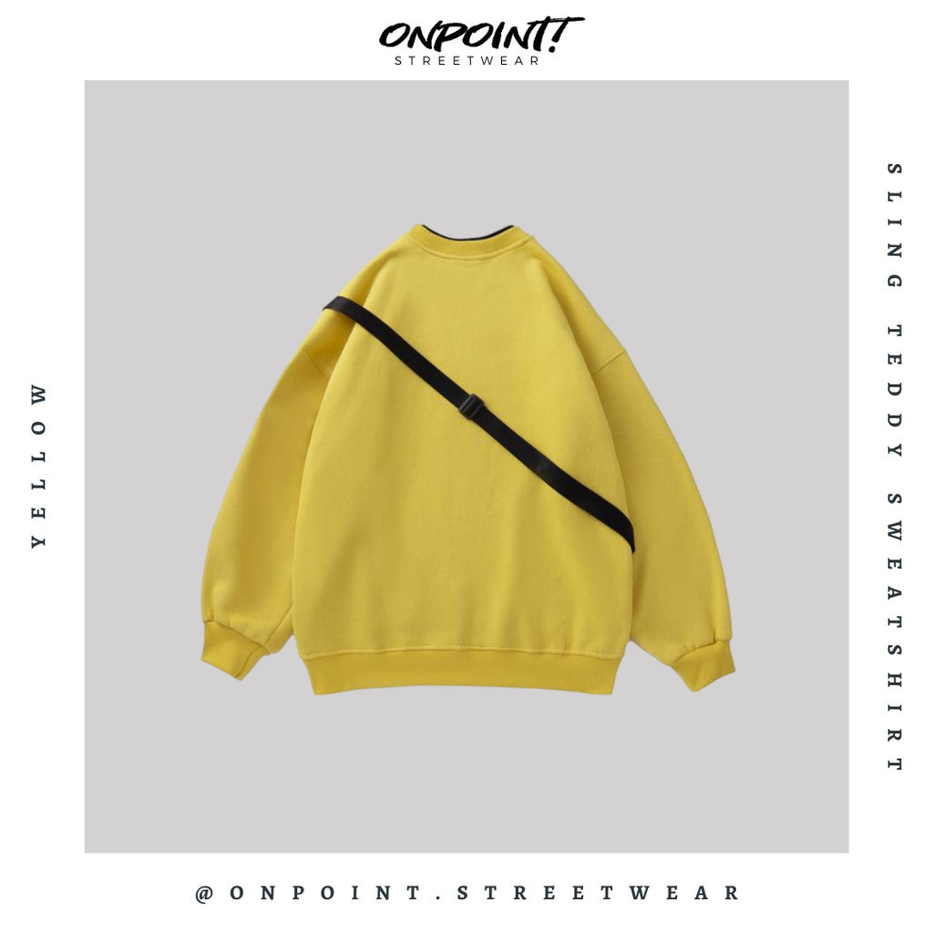 Sling Teddy Sweatshirt - sweater pria distro sweater pria oversize sweatshirt pria keren crewneck pria oversize baju korea pria lengan panjang hip hop streetwear sweatshirt pria